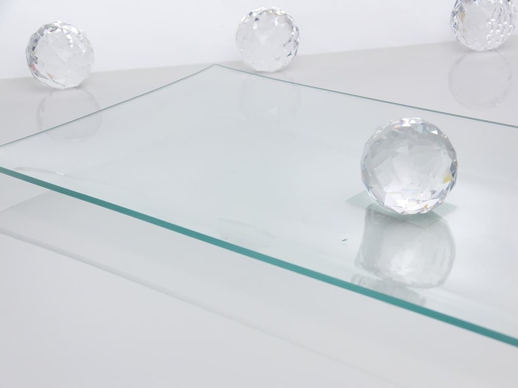 Tablett aus transparentem Glas  34 x 17 cm