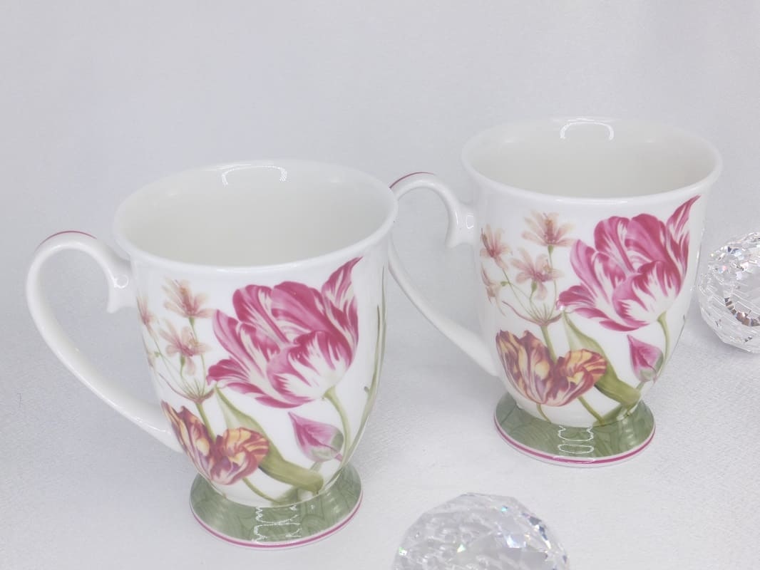 CARMANI - 1990 Coffee Cups Set - Heart - Set - Fine Bone China