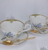 CARMANI - 1990 Teetassen Set - Fine Bone China - Irises