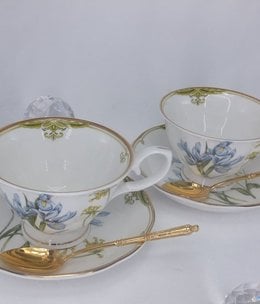 CARMANI - 1990 Teetassen Set - Fine Bone China - Iris