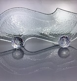 Tablett - S- formig - Bubbleglas 46 x 16 ,5 cm