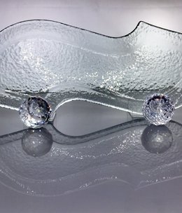 Tray - S-shaped - Bubble glass 46 x 16, 5 cm