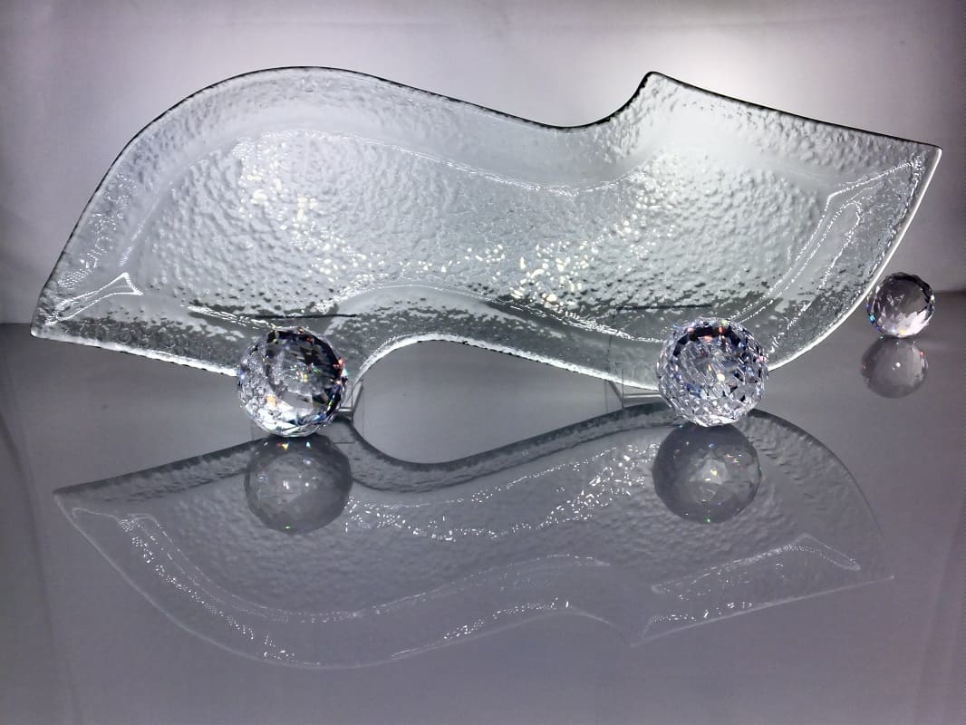 Tray - S-shaped - Bubble glass 46 x 16, 5 cm
