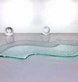 Tablett - S- formig - Bubbleglas 46 x 16 ,5 cm