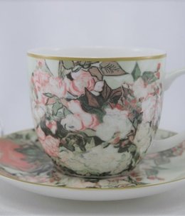 CARMANI - 1990 Van Gogh - Vase of Roses - Coffee Cup & Saucer