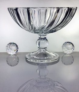 IRENA -  1924  Glass bowl on foot - clear glass - large