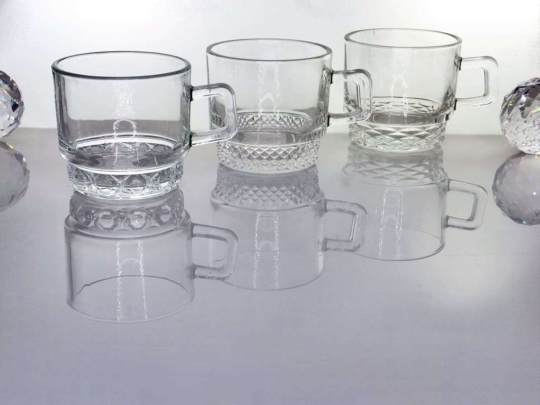 IRENA -  1924  Glass cup / coffee cups with 6 different decoration variants