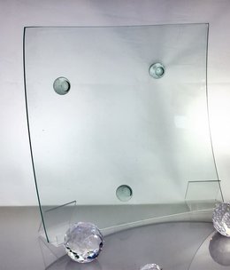 Glass plate point -4 - square - clear glass