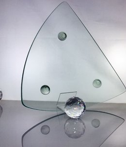 Glass plate - 3 - angular 29 x 29cm