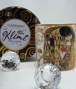 CARMANI - 1990 Gustav Klimt - The Kiss - Coffee cup in a metal box