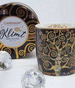 CARMANI - 1990 Gustav Klimt - Tree of Life - Coffee cup in metal box