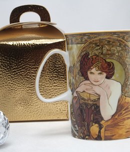 CARMANI - 1990 Alfons Mucha -  Smaragd   - Kaffeetasse