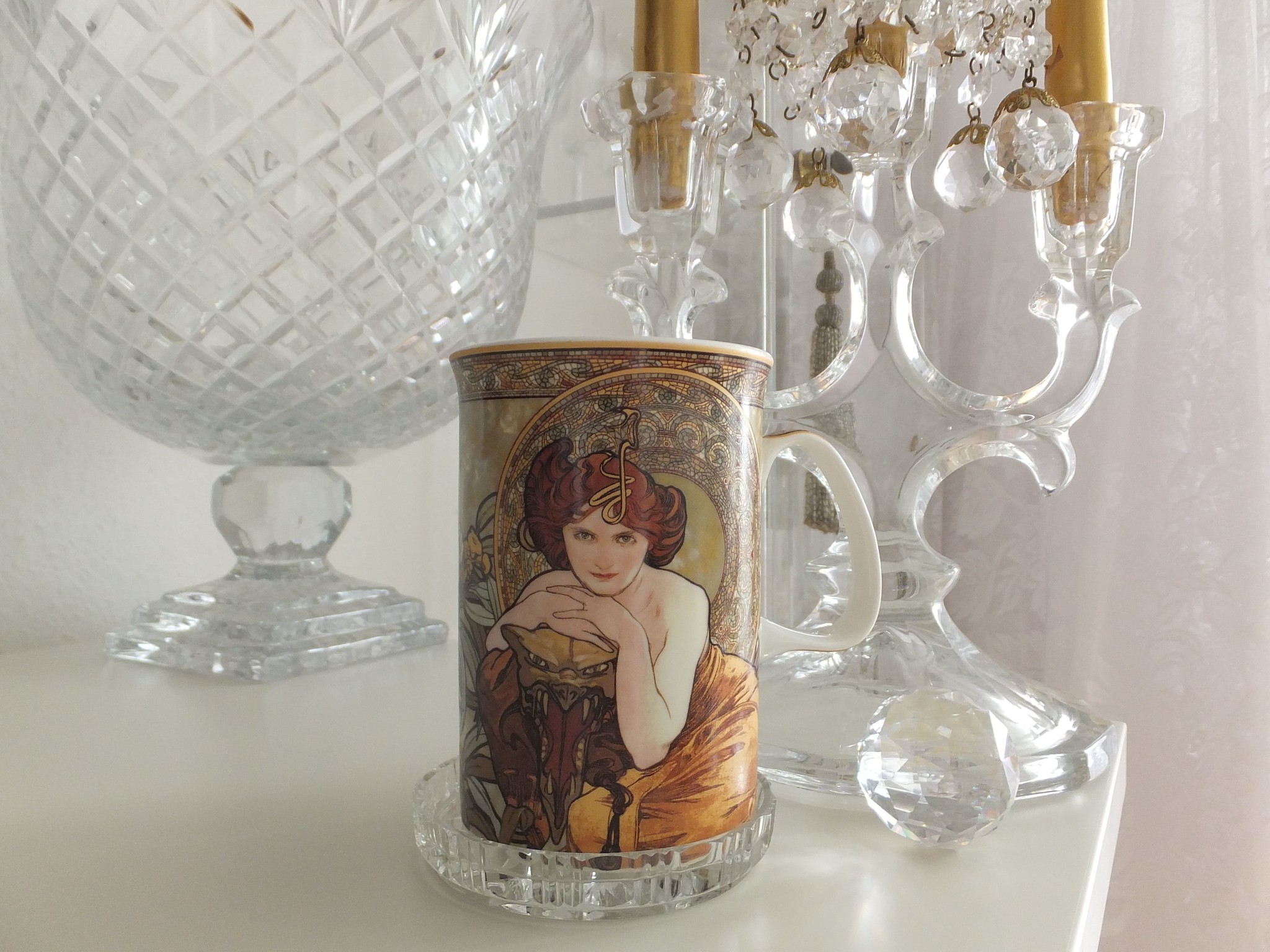 CARMANI - 1990 Alfons Mucha -  The Precious Stones  -Smaragd - Kaffeetasse