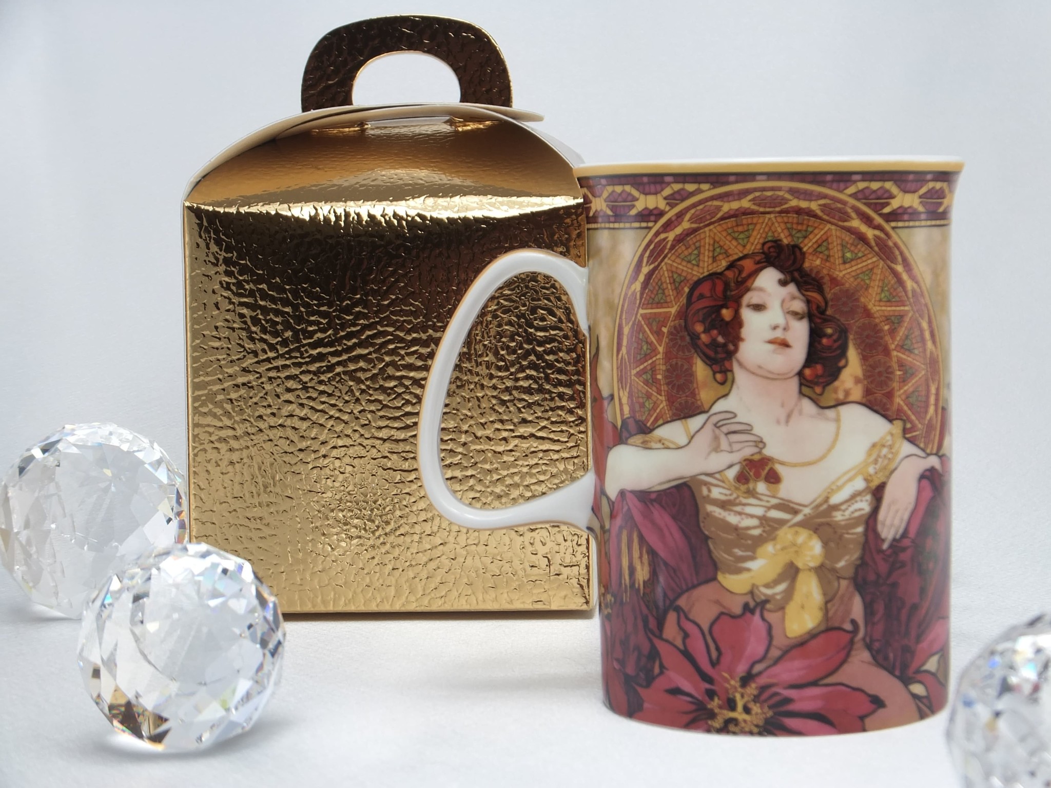 CARMANI - 1990 Alfons Mucha -  The Precious Stones  - Rubin - Kaffeetasse