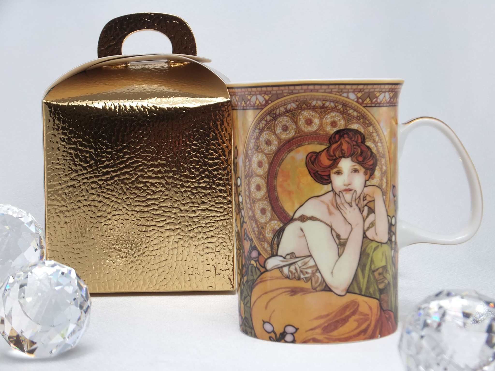 CARMANI - 1990 Alfons Mucha -  The Precious Stones  - Topaz - Kaffeetasse