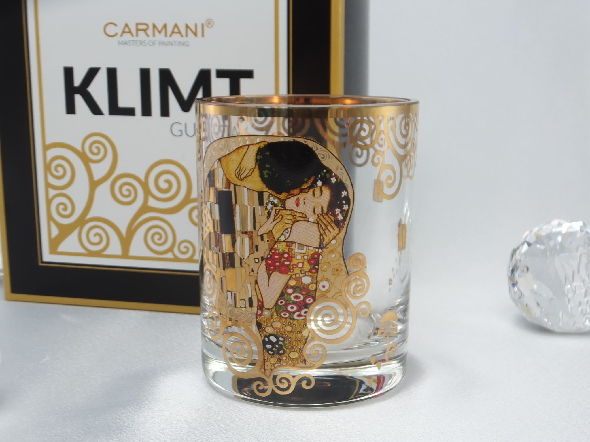 CARMANI - 1990 Gustav  Klimt - Glas - Der Kuss - Wasserglas /Whiskyglas