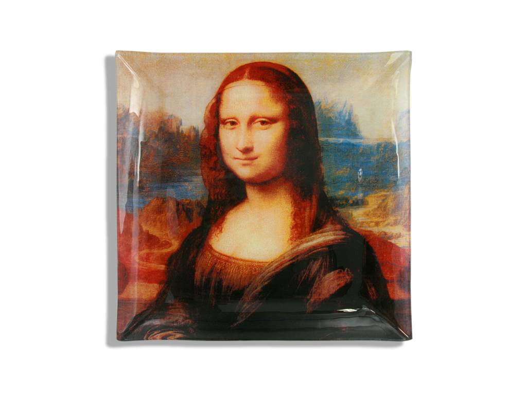 CARMANI - 1990 Leonardo da Vinci -  Mona Lisa Motiv auf kleinem Glasteller