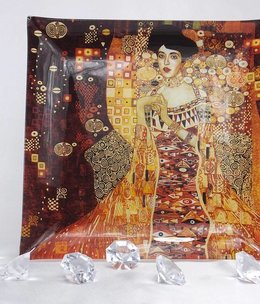 CARMANI - 1990 Gustav Klimt - Adele - glass plate - 25 x 25 cm