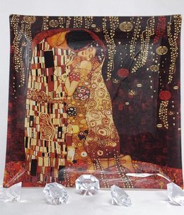 CARMANI - 1990 Gustav Klimt - Der Kuss - Glasteller - 25 x 25 cm