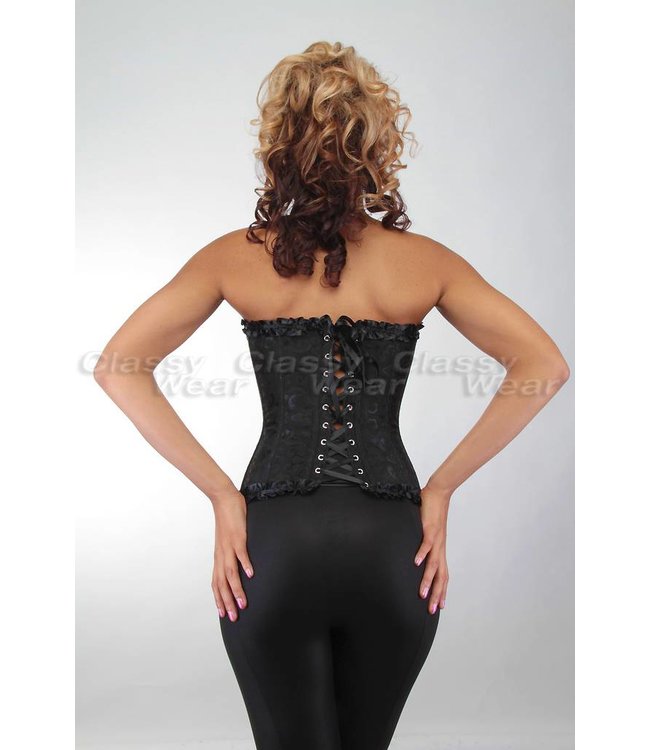Overbust-corset met ribbon details - zwart
