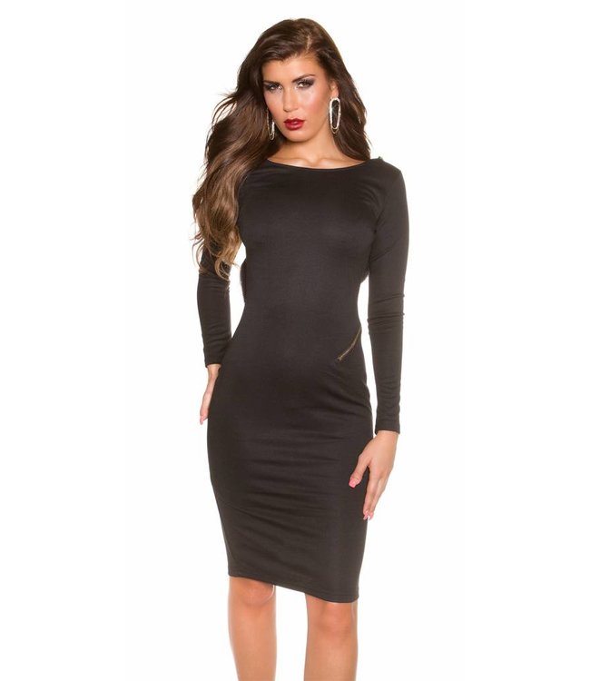 Zwarte jurk met open rug