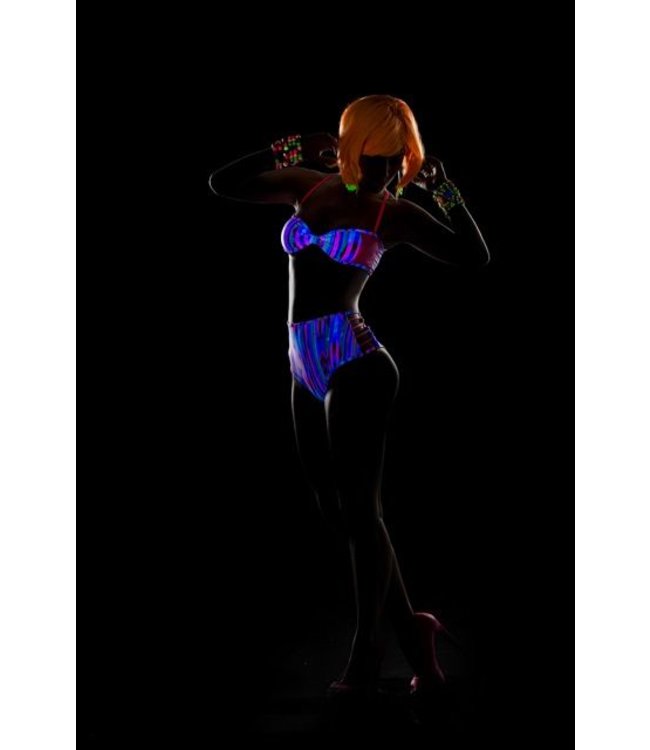 Gesteepte BH top en short (blacklight)