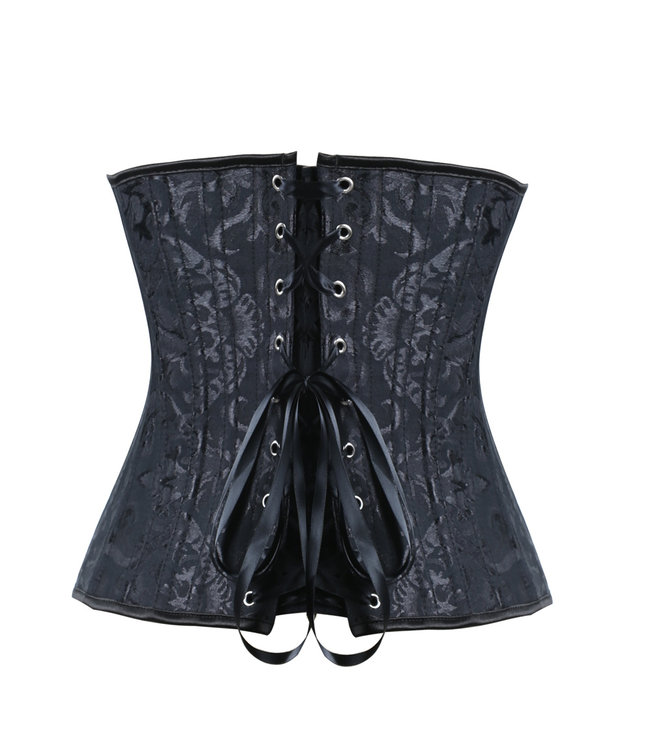 Zwarte underbust corset met motief