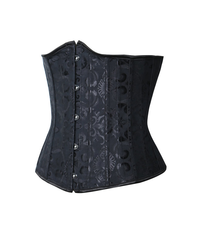 Zwarte underbust corset met motief
