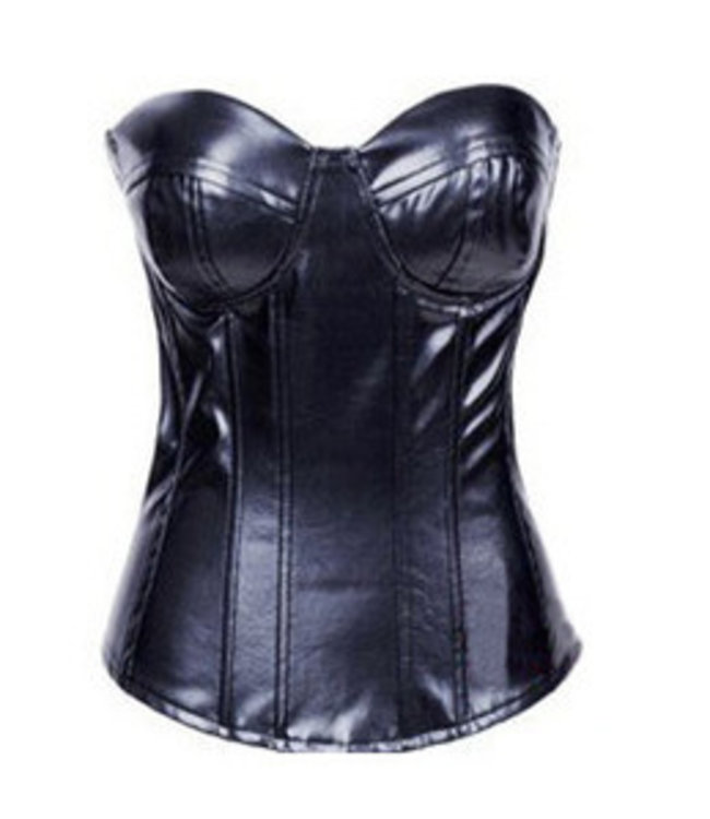 Consequent te rechtvaardigen Kust lederlook zwart corset - ClassyWear