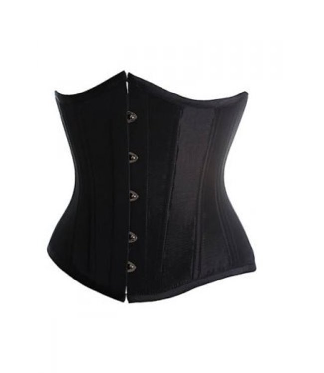 Zwart satijn underbust corset