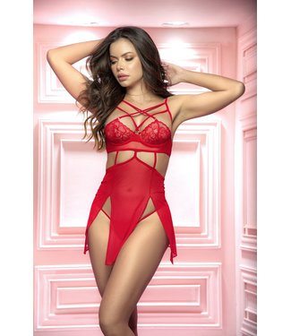 Mapalé Exclusieve babydoll met bh (rood)