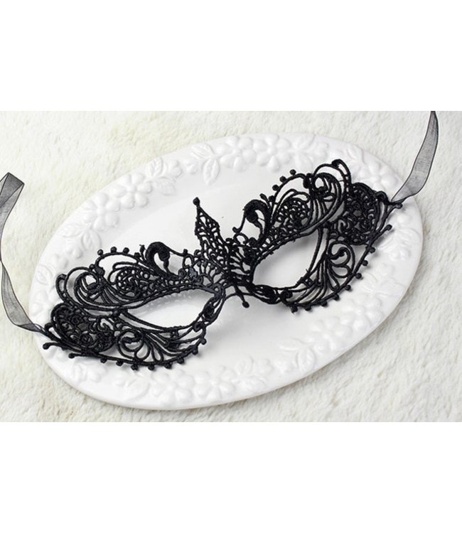 Zwart kanten oogmasker