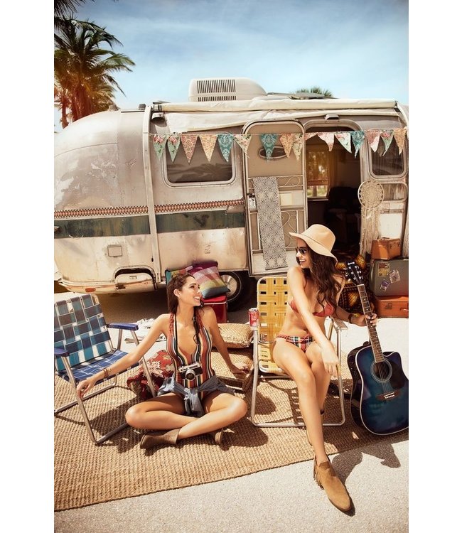 Luxe bikini set - desert dusk stripes