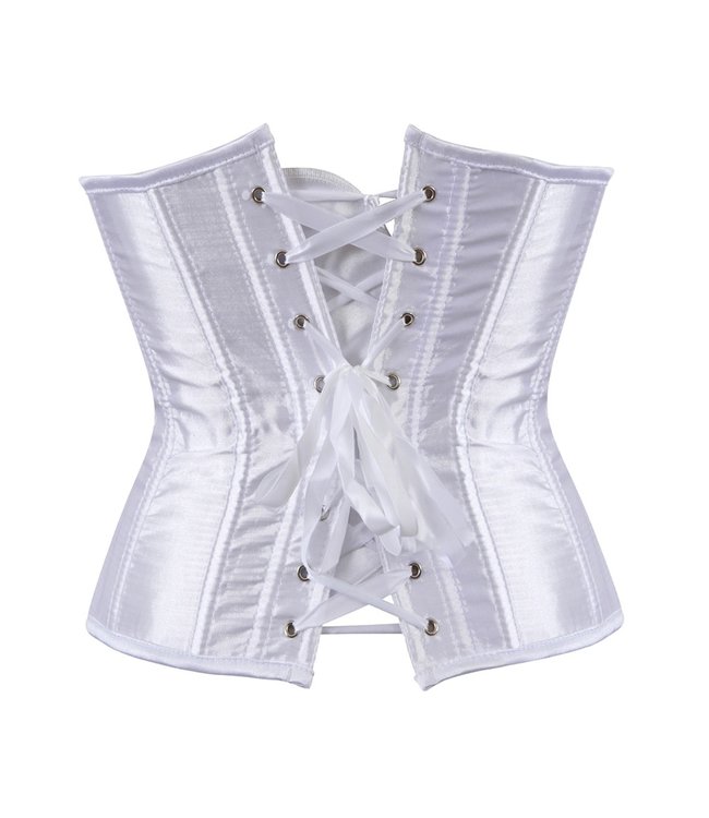 Satijnen underbust corset - wit