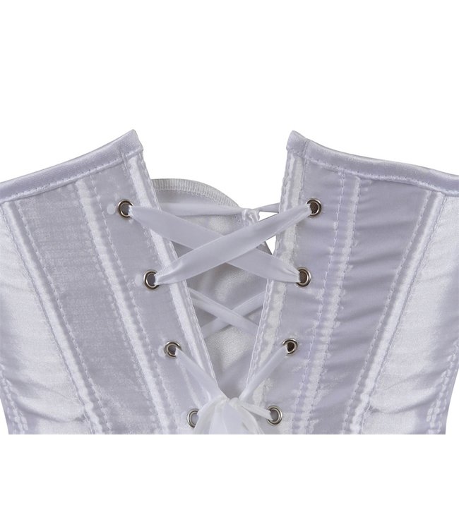 Satijnen underbust corset - wit