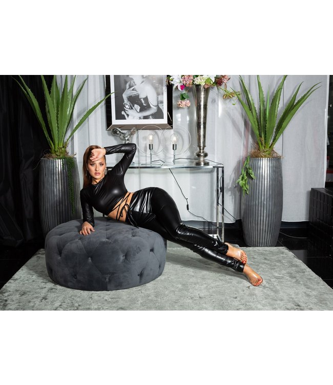 Zwarte wetlook crop top