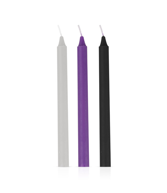 EROTIC GAME-Sensual Hot Wax Candles (paars,wit,zwart) - 3 pcs