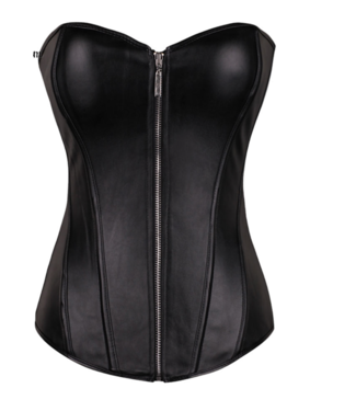 Vrouwen korset met bandjes overbuste korset rits top korset bustier (kleur: zwart 3, maat: S