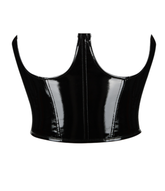 ClassyWear PVC/Laklook open cup underbust corset bustier - zwart