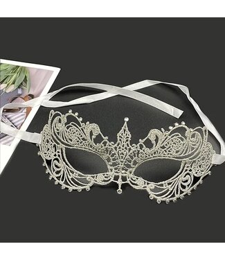 Luxe oog masker met GLITTERSTEENTJES- offwhite