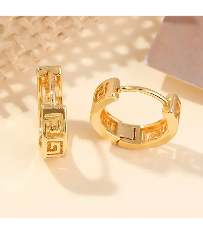 Greek style 18k plated oorbellen - goud