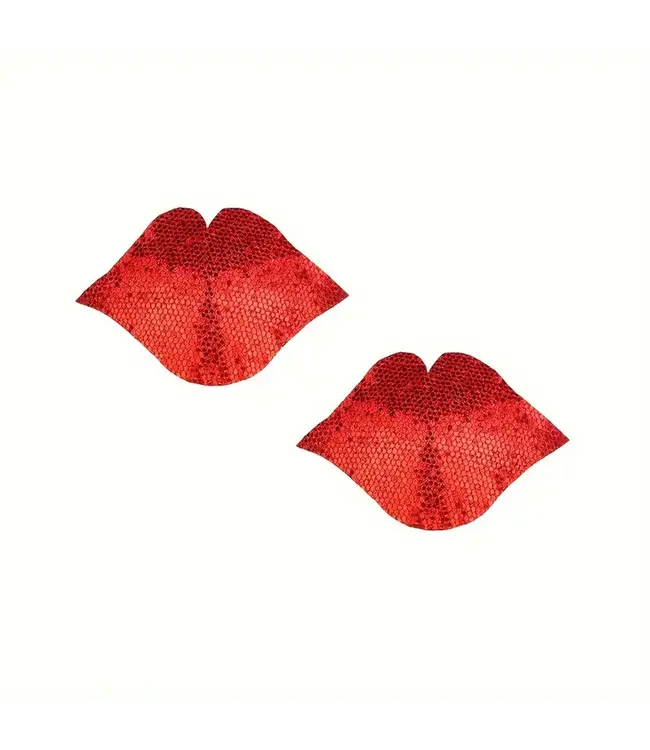 ClassyWear RED KISS tepelplakker reusable met glitter - rood