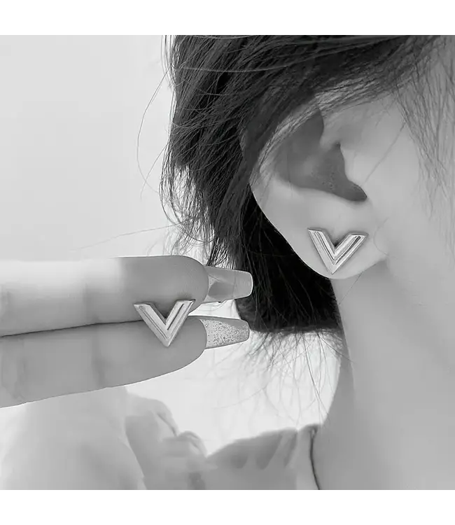 Klein V 14K PLATED OORBELLEN - GOUD