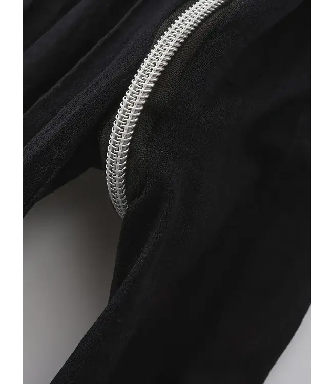 Sexy mesh bodystocking met doorlopende rits - zwart