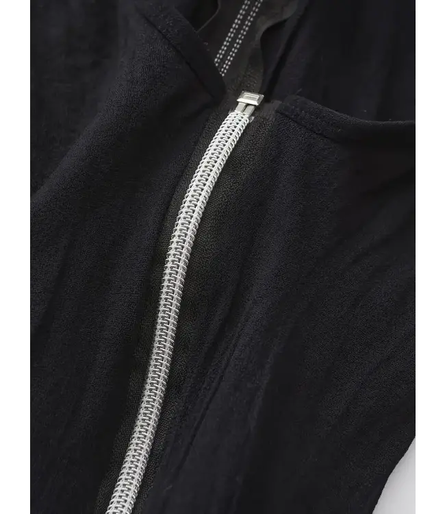 Sexy mesh bodystocking met doorlopende rits - zwart