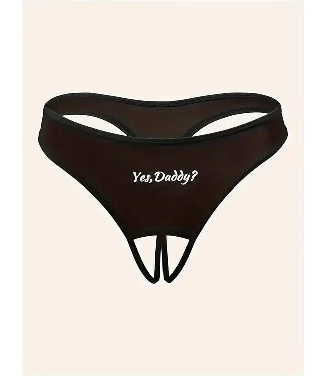 Sexy open kruis string " Yes, Daddy? "