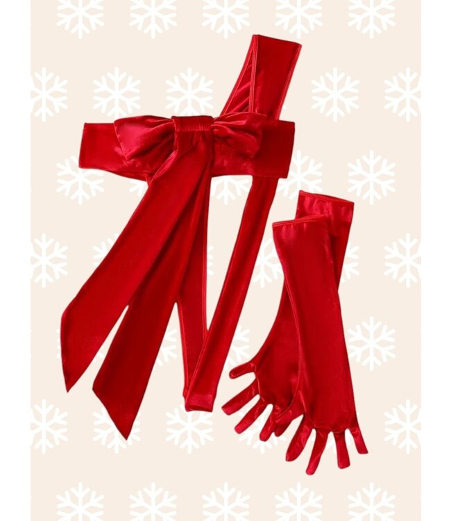 'Wrap me' Luxe velvet kerst body wrap lingerie - rood