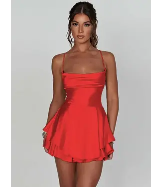 ClassyWear 'Cute valentijn' mini-jurkje met open rug - rood