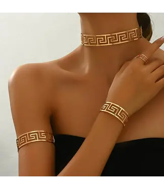 ClassyWear Elegante 4-delige greek style gouden setje