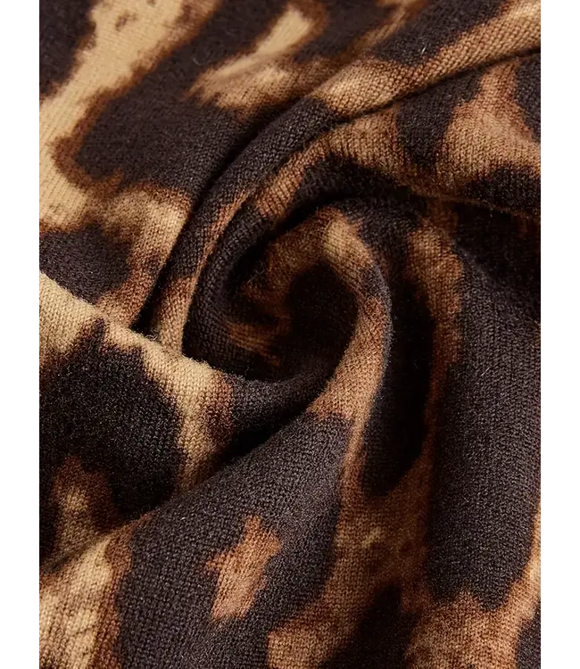 Sexy zachte open rug topje met kruis decoratie - panter